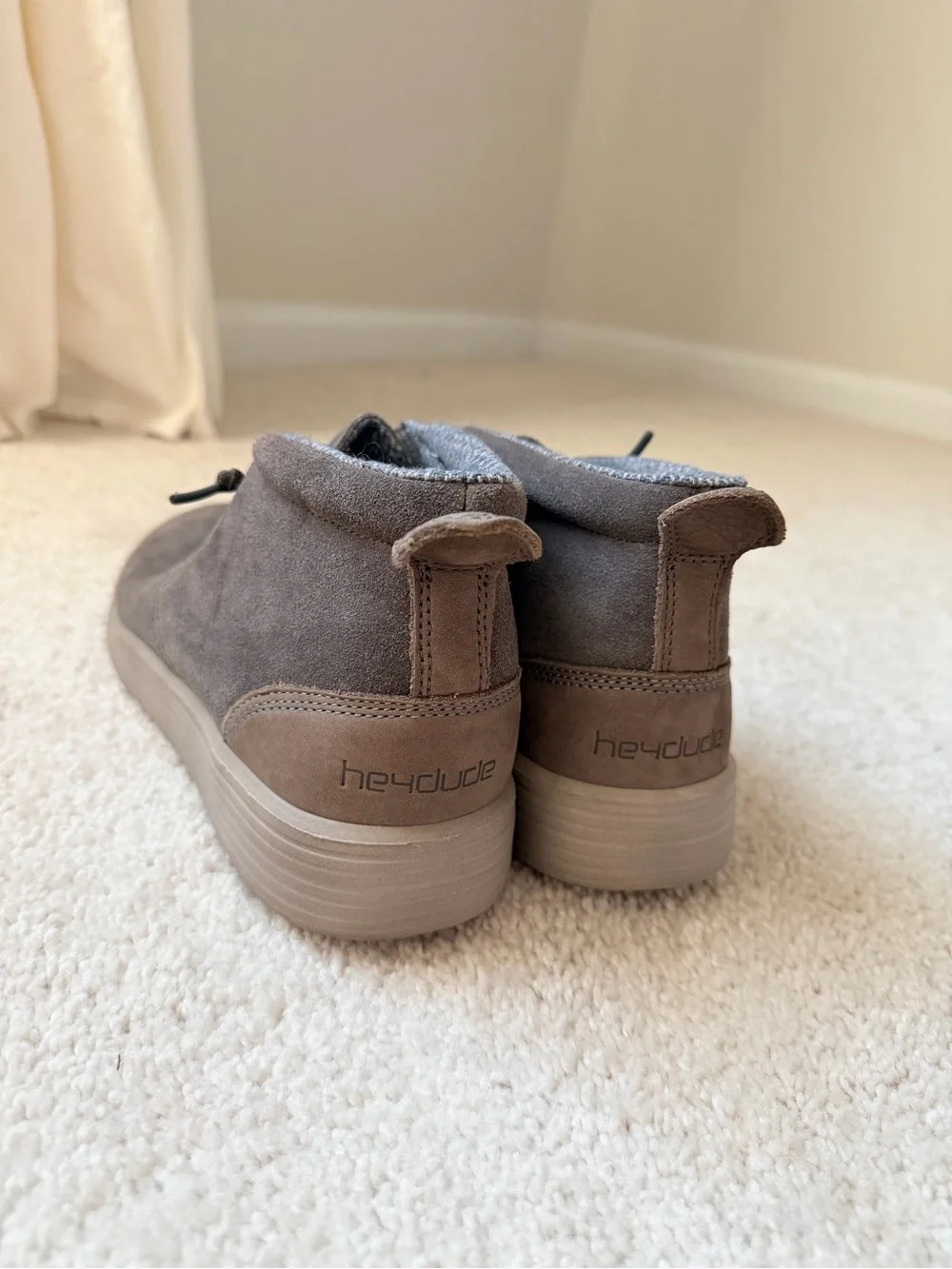 Men's Hey Dude “Jo Suede” Shoes in Shadow Grey